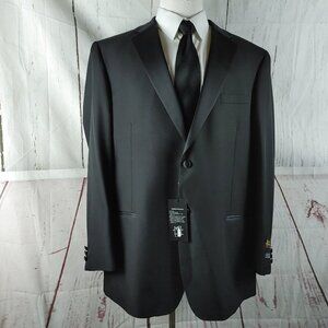 Bolzano Uomo Collezione 48L 2 Button Black Tuxedo Suit Jacket NWT